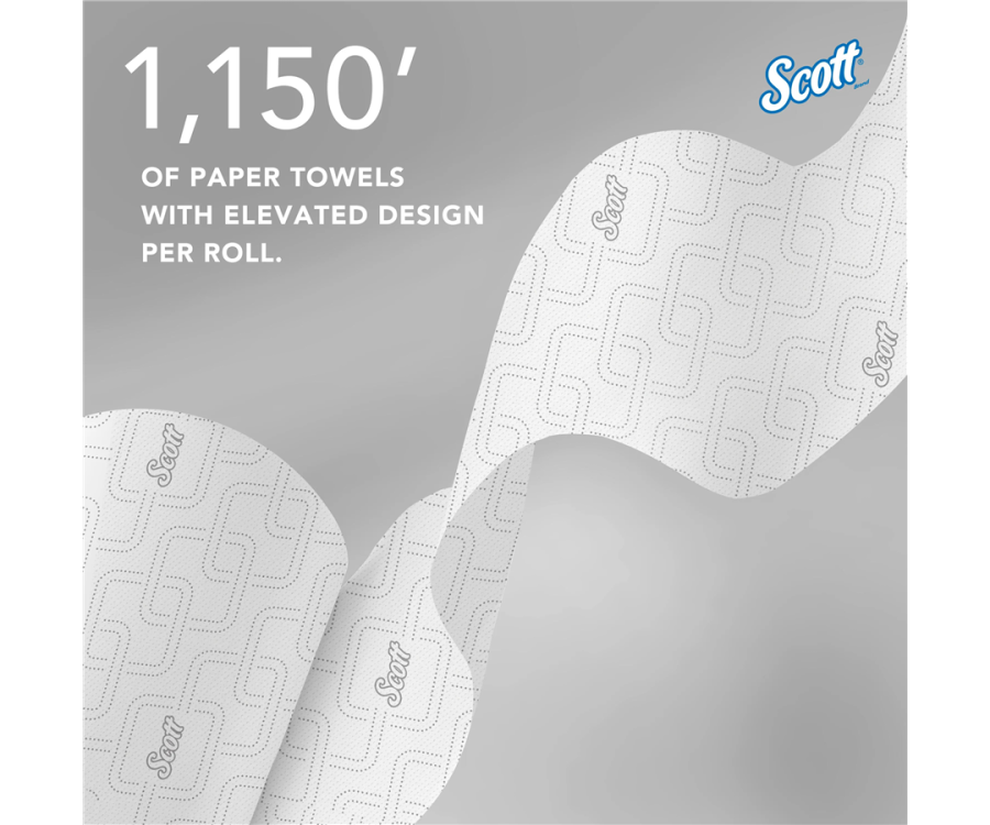Scott 1-Ply White High-Capacity Hard Roll Towel (7.5 in. x 1150 ft., 6 RL/CS)